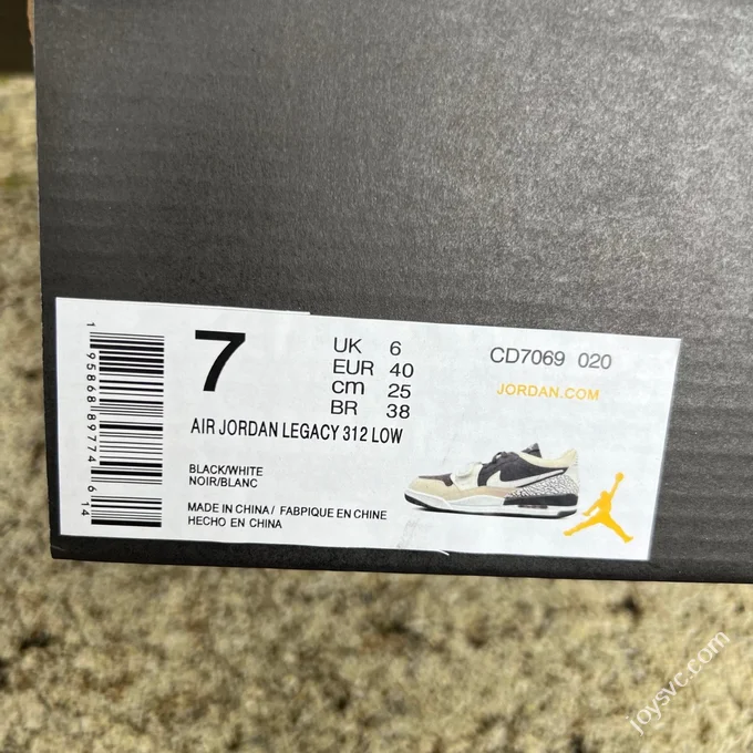 AJ312 Black Beige Low Top Sneakers CD7069-020