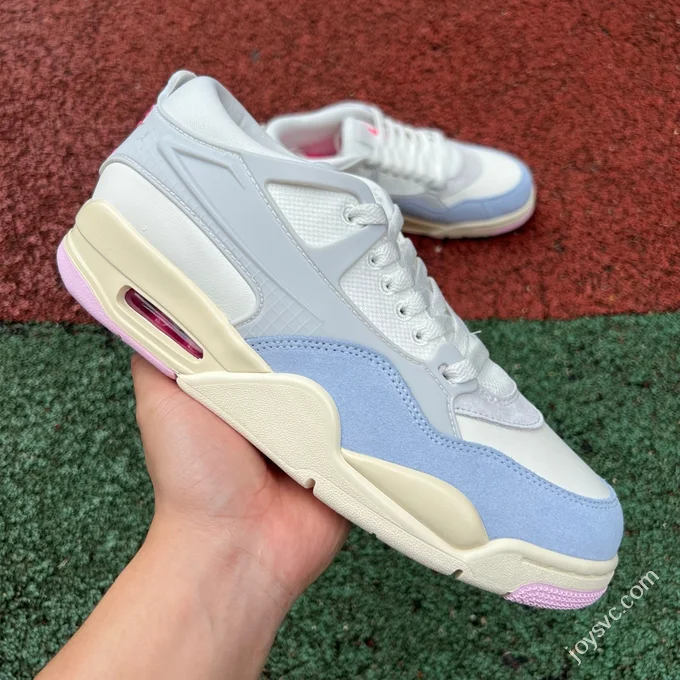 AJ4 Low White Grey Blue Pink Sneakers WMNS IB4466-025