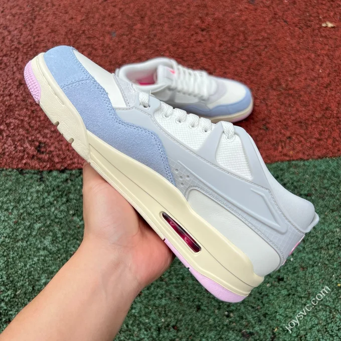 AJ4 Low White Grey Blue Pink Sneakers WMNS IB4466-025