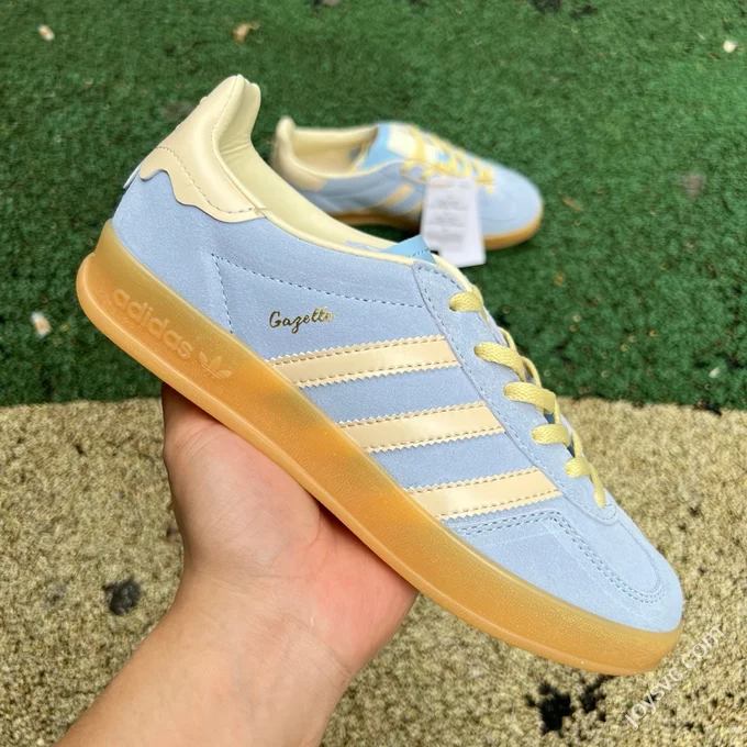 S2 Pure Original Adidas Originals Gazelle Off-White Blue Sneakers JR8029