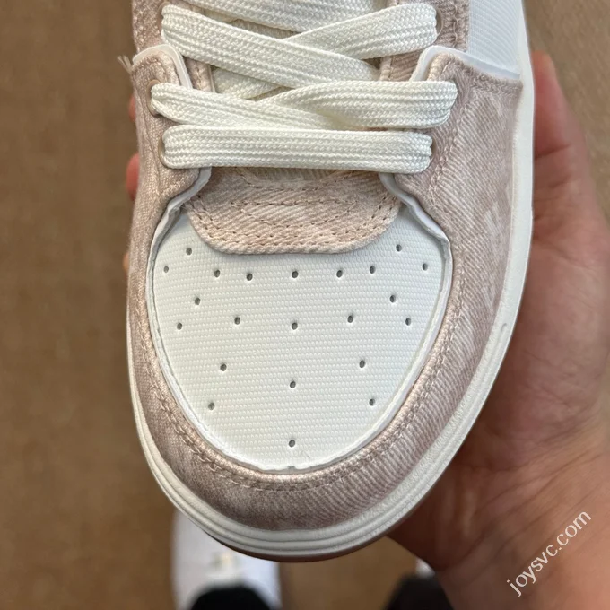 MLB Chunky Liner College Style Platform Sneakers Denim Beige Pink 3ASXS015N (GP002)