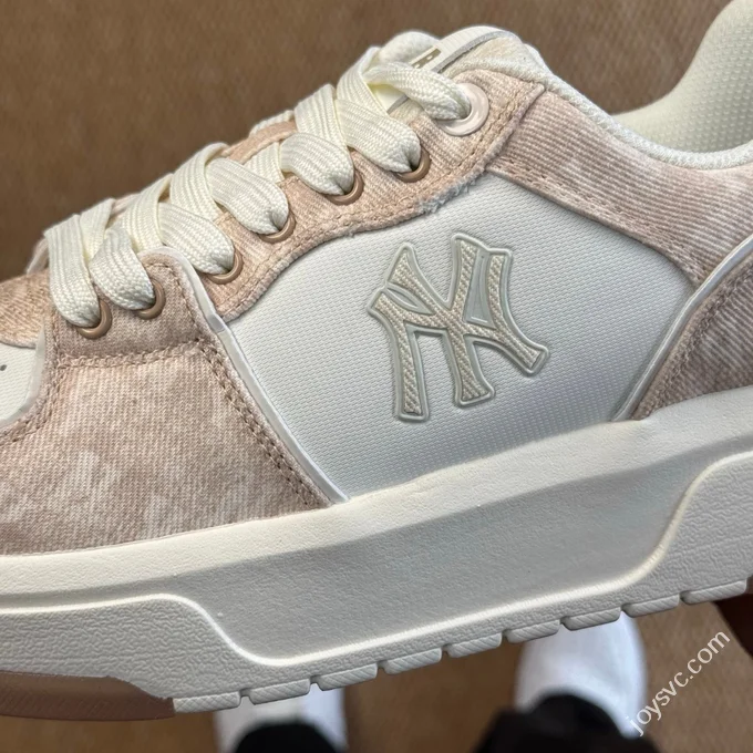 MLB Chunky Liner College Style Platform Sneakers Denim Beige Pink 3ASXS015N (GP002)