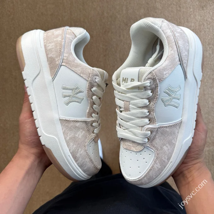 MLB Chunky Liner College Style Platform Sneakers Denim Beige Pink 3ASXS015N (GP002)