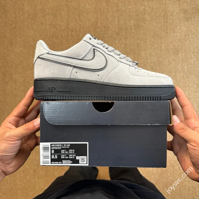 3A Pure Original Air Force 1 AF1 Grey Black Suede Sneakers HQ1966-001