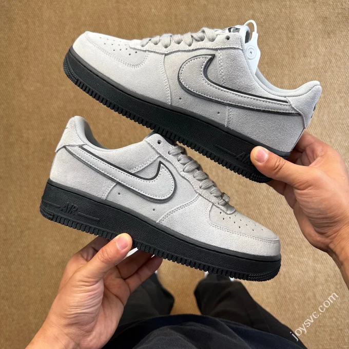 3A Pure Original Air Force 1 AF1 Grey Black Suede Sneakers HQ1966-001