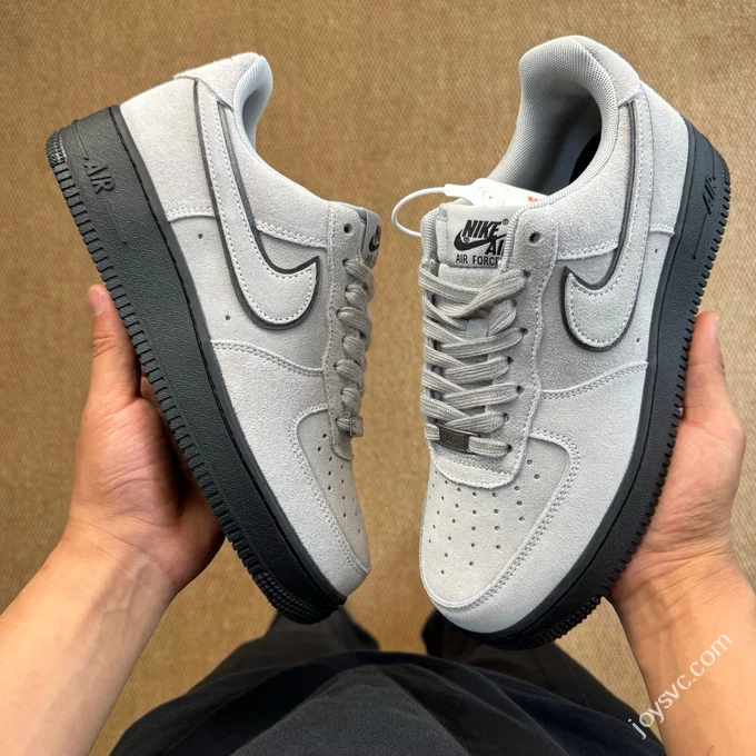 3A Pure Original Air Force 1 AF1 Grey Black Suede Sneakers HQ1966-001