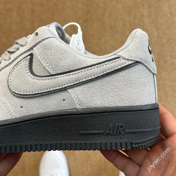 3A Pure Original Air Force 1 AF1 Grey Black Suede Sneakers HQ1966-001