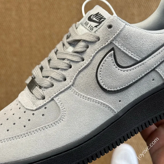 3A Pure Original Air Force 1 AF1 Grey Black Suede Sneakers HQ1966-001