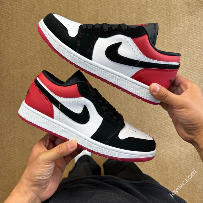 DT Pure Original AJ1 Low Black Red Toe Sneakers IB8971-106