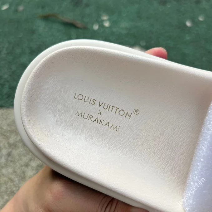 LV LOUIS VUITTON Miami Textile One-Strap Slides Beige