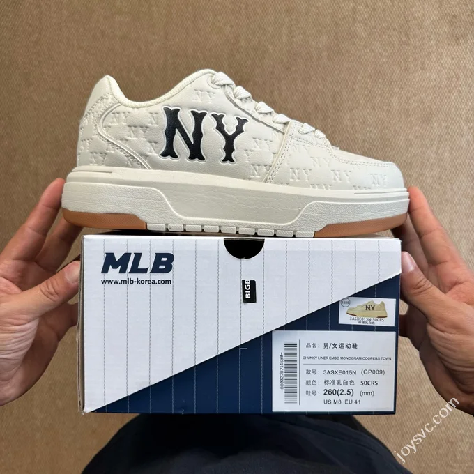 MLB Chunky Liner College Style Platform Sneakers Off-White 3ASXE015N (GP009)