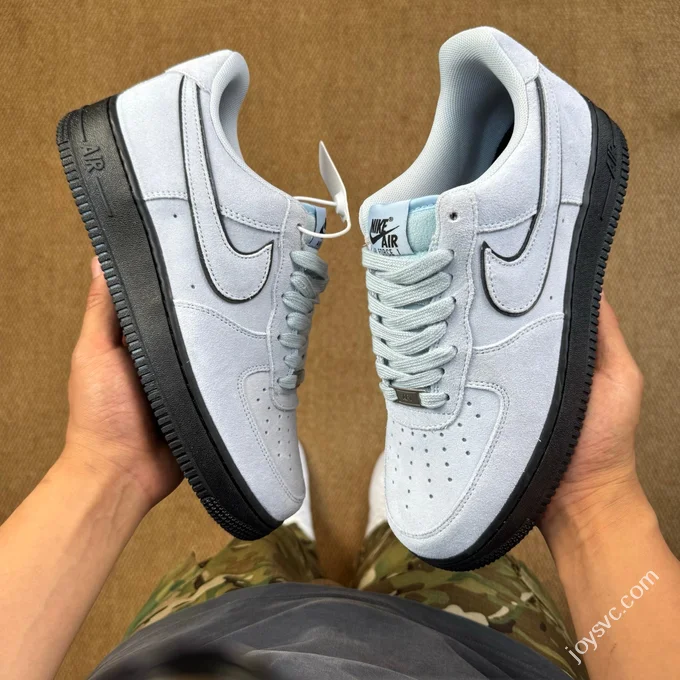3A Pure Original Air Force 1 AF1 Light Blue Suede Sneakers HQ1966-400