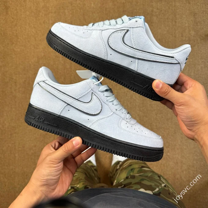 3A Pure Original Air Force 1 AF1 Light Blue Suede Sneakers HQ1966-400