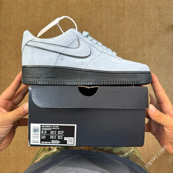 3A Pure Original Air Force 1 AF1 Light Blue Suede Sneakers HQ1966-400