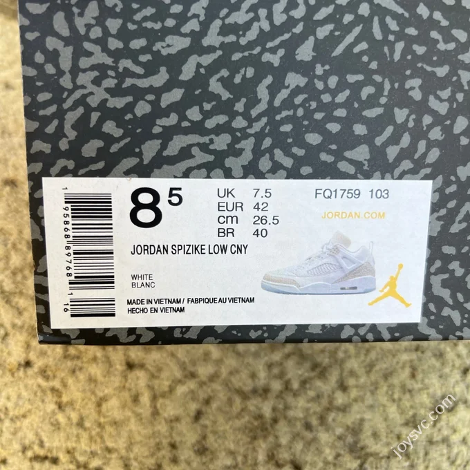 Jordan Spizike OG Pure White Grey Elephant Print Sneakers FQ1759-103