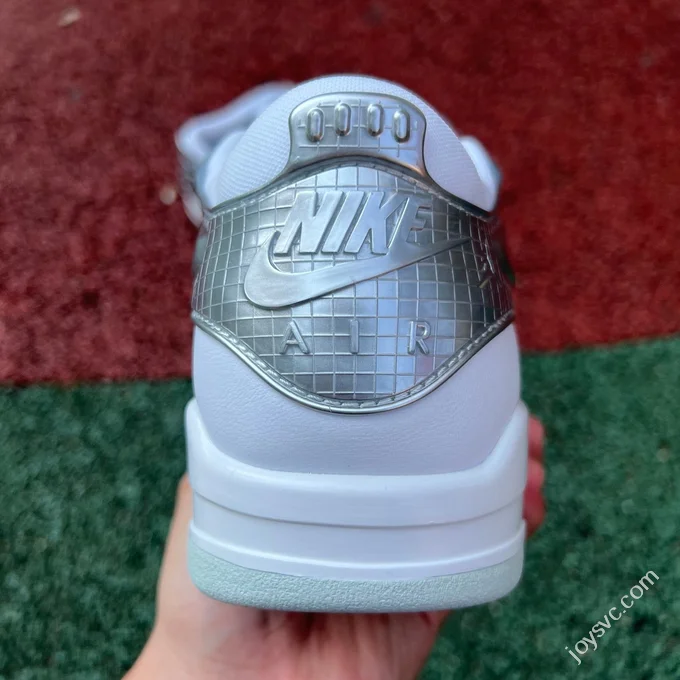 AJ4 Low White Silver Liquid Silver Sneakers HV5972-101