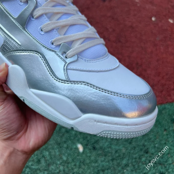 AJ4 Low White Silver Liquid Silver Sneakers HV5972-101