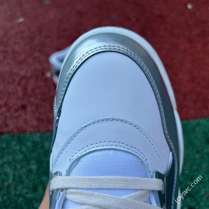 AJ4 Low White Silver Liquid Silver Sneakers HV5972-101