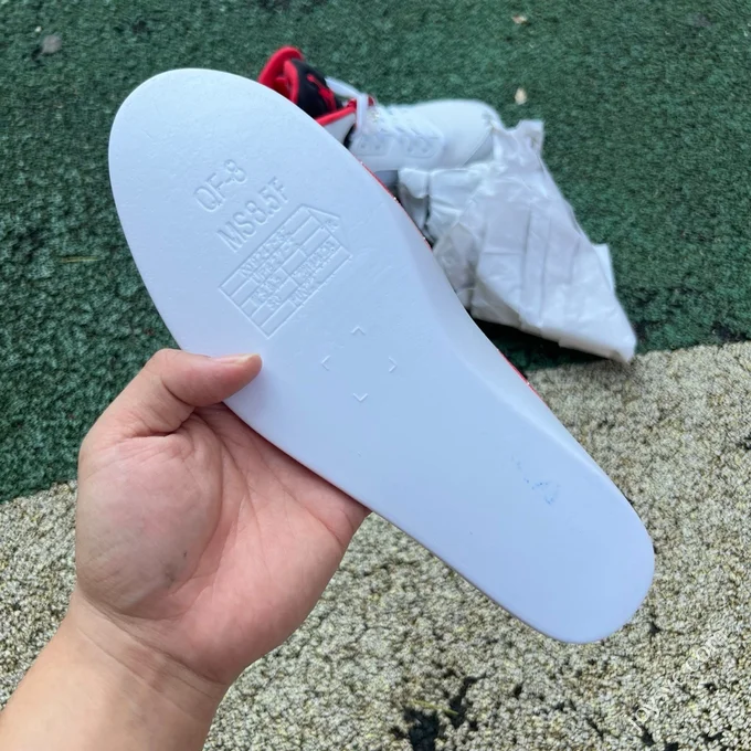AJ5 White Red Fire Red Black Tongue Sneakers HQ7978-101