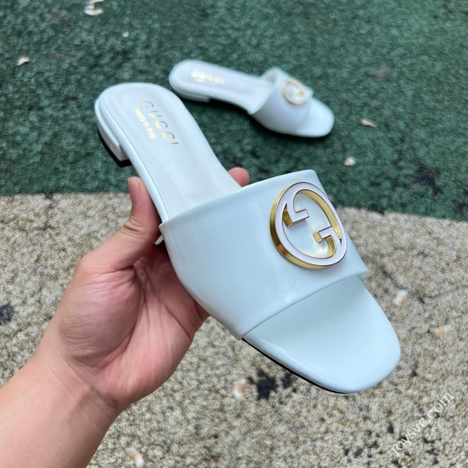 GUCCI Nojum One-Strap Slides Women's White