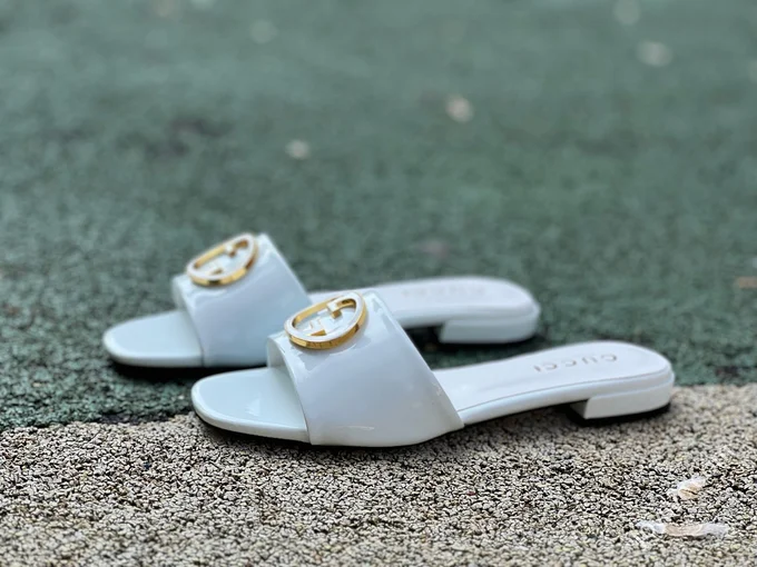 GUCCI Nojum One-Strap Slides Women's White