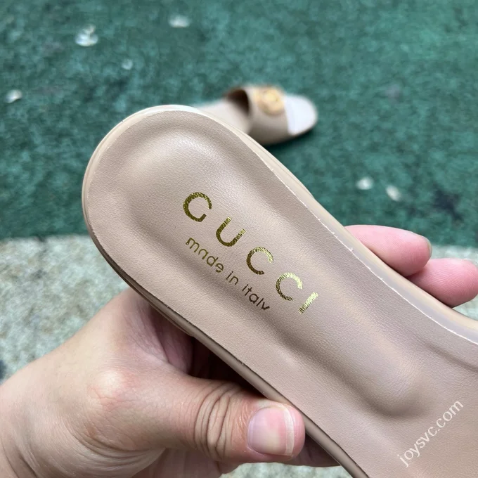 GUCCI Nojum One-Strap Slides Women's Beige