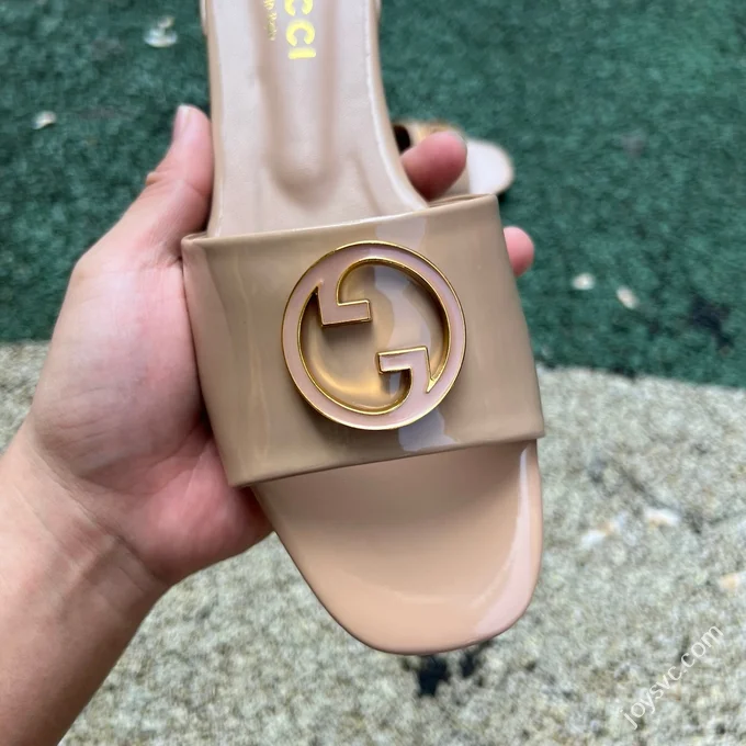 GUCCI Nojum One-Strap Slides Women's Beige