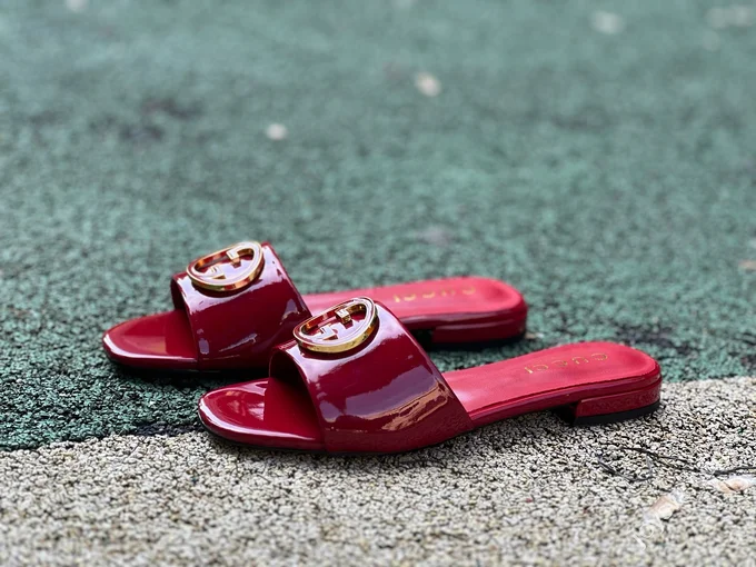 GUCCI Nojum One-Strap Slides Women's Red
