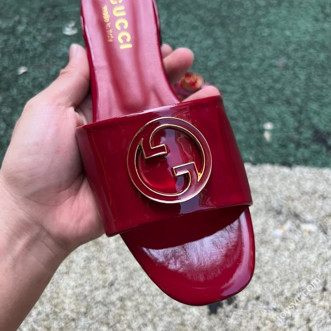GUCCI Nojum One-Strap Slides Women's Red