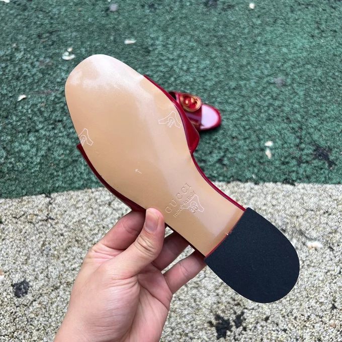 GUCCI Nojum One-Strap Slides Women's Red