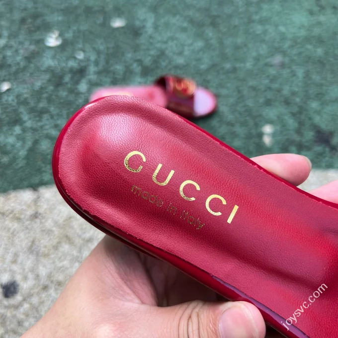 GUCCI Nojum One-Strap Slides Women's Red