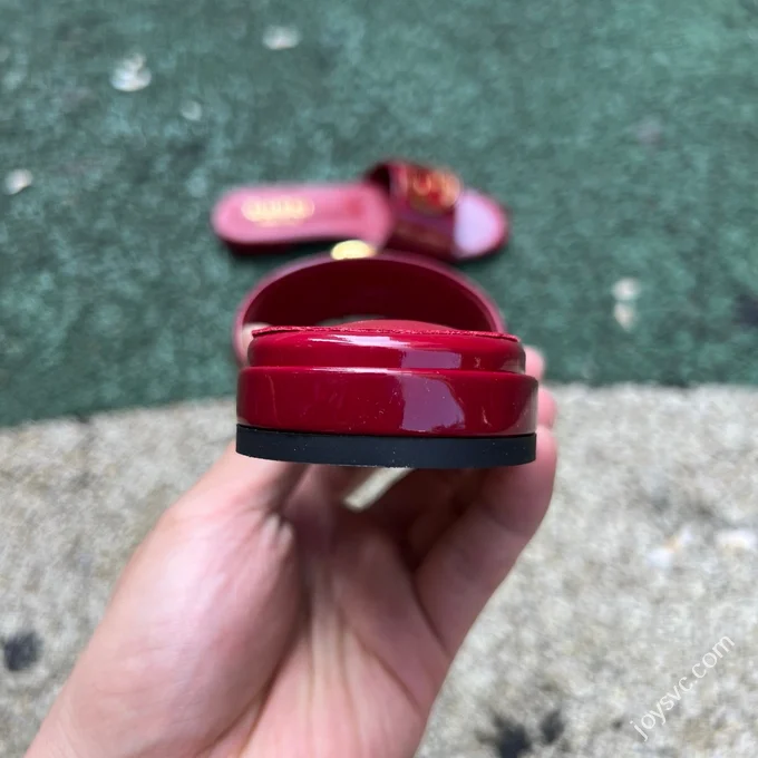 GUCCI Nojum One-Strap Slides Women's Red