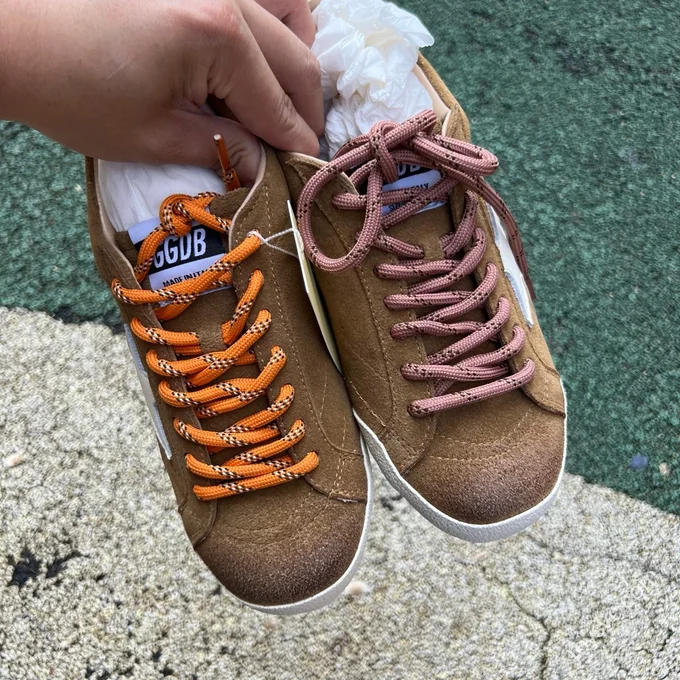 Golden Goose True-Star Leather Star Patch Tobacco Color Sneakers