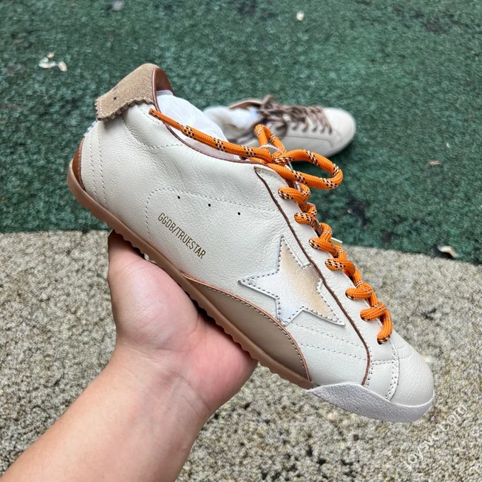Golden Goose True-Star Star Patch Off-White Brown Sneakers