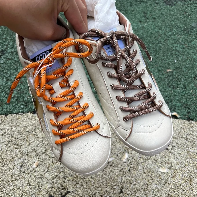 Golden Goose True-Star Star Patch Off-White Brown Sneakers
