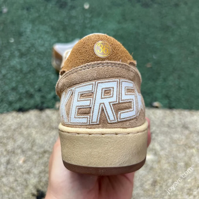 Golden Goose Ball Star Suede Off-White Brown Sneakers