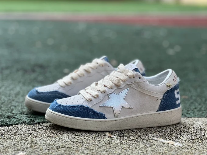 Golden Goose Ball Star Suede Off-White Blue Sneakers