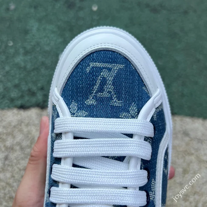 LV White Blue Biscuit Shoes Canvas Shoes LOUIS VUITTON Lagoon Sneaker 25SS