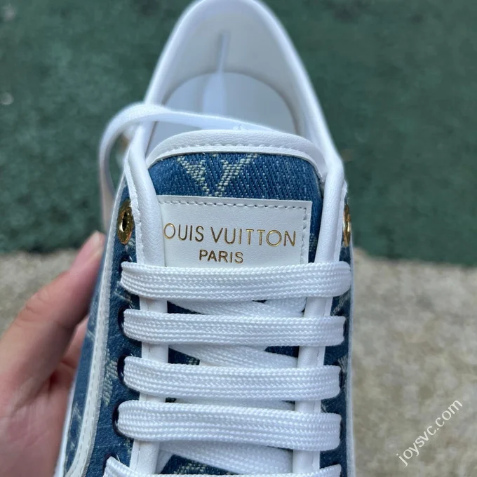LV White Blue Biscuit Shoes Canvas Shoes LOUIS VUITTON Lagoon Sneaker 25SS