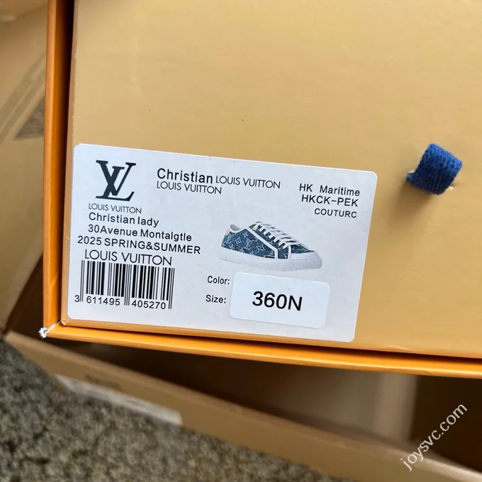 LV White Blue Biscuit Shoes Canvas Shoes LOUIS VUITTON Lagoon Sneaker 25SS