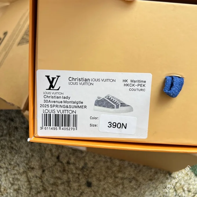 LV White Grey Biscuit Shoes Canvas Shoes LOUIS VUITTON Lagoon Sneaker 25SS