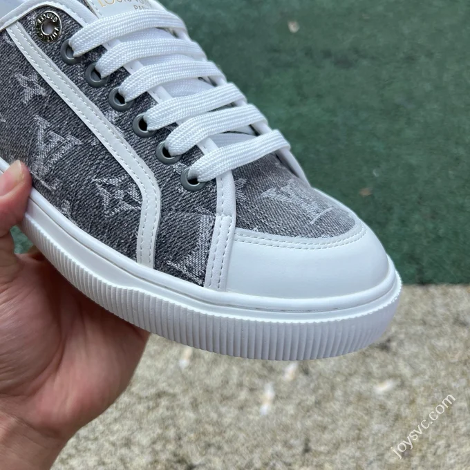 LV White Grey Biscuit Shoes Canvas Shoes LOUIS VUITTON Lagoon Sneaker 25SS