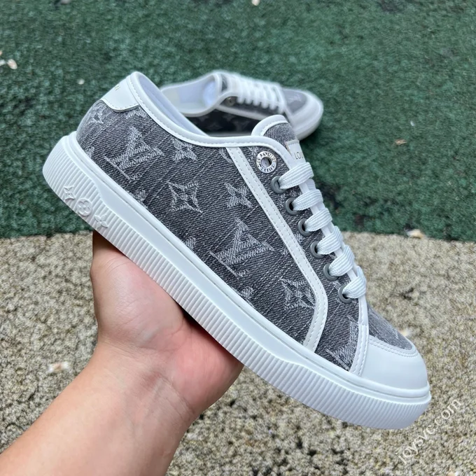 LV White Grey Biscuit Shoes Canvas Shoes LOUIS VUITTON Lagoon Sneaker 25SS