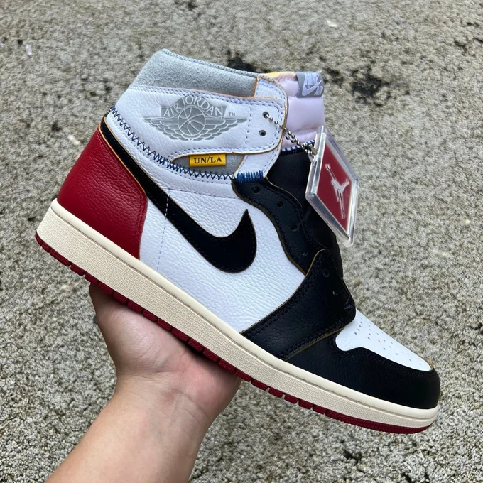 RN Pure Original AJ1 Union Patchwork Black Red BV1300-106