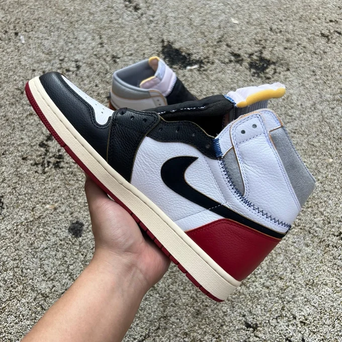 RN Pure Original AJ1 Union Patchwork Black Red BV1300-106