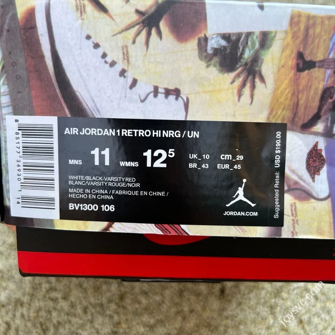 RN Pure Original AJ1 Union Patchwork Black Red BV1300-106