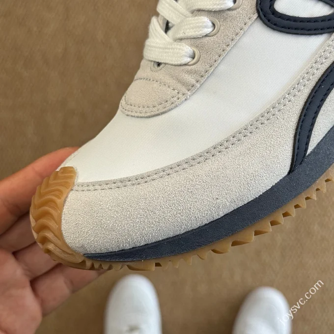 LOEWE Flow Runner High Top Training Shoes White Blue Grey