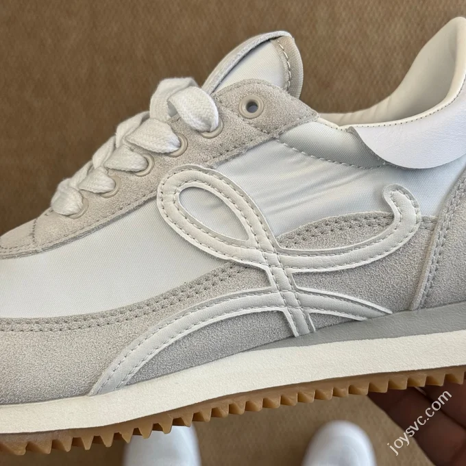 LOEWE Flow Runner High Top Training Shoes White Gum Sole