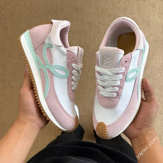 LOEWE Flow Runner High Top Training Shoes Light Pink