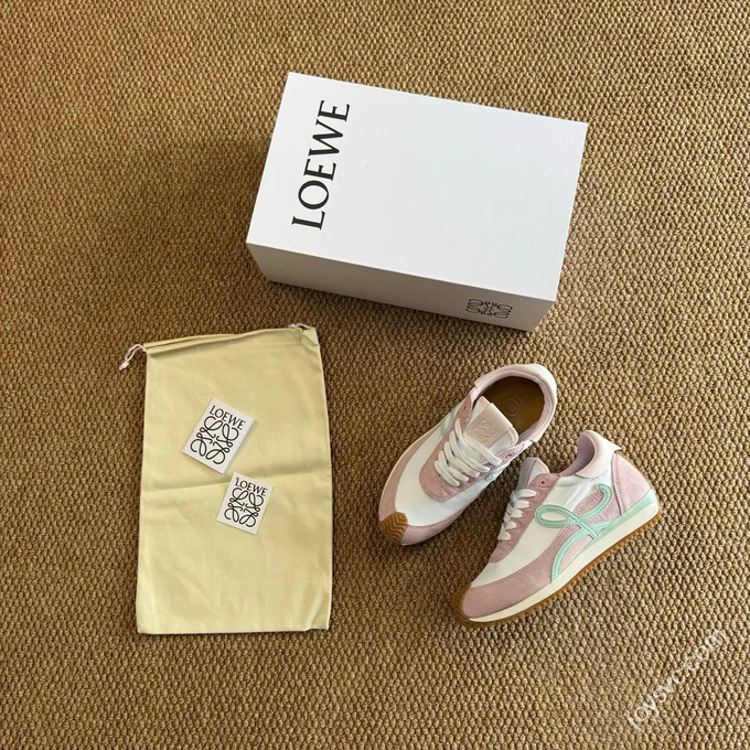 LOEWE Flow Runner High Top Training Shoes Light Pink